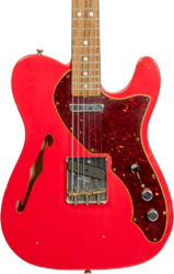 Semi-hollow electric guitar Fender Custom Shop '60s Tele Thinline Ltd #CZ544990 - Journeyman relic fiesta red 