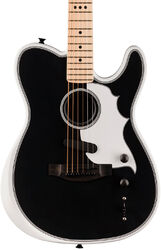 Folk guitar Fender Jack White Triplesonic Acoustasonic Telecaster - Satin Arctic White With Black Top