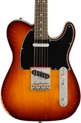 Tel shape electric guitar Fender Jason Isbell Custom Telecaster (MEX, RW) - Road worn 3-color chocolate burst