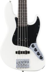 Solid body electric bass Fender Deluxe Active Jazz Bass V (MEX, PF) - Olympic white
