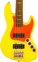 Solid body electric bass Fender MonoNeon Jazz Bass V (MEX, MN) - Neon yellow