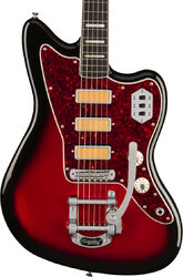 Retro rock electric guitar Fender Gold Foil Jazzmaster Ltd (MEX, EB) - Candy apple burst
