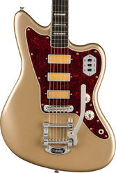 Retro rock electric guitar Fender Gold Foil Jazzmaster Ltd (MEX, EB) - Shoreline gold