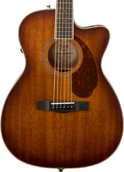 Folk guitar Fender PM-3CE Triple-0 All-Mahogany Paramount - Aged cognac burst