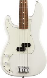 Solid body electric bass Fender Player Precision Bass Left Hand (MEX, PF) - Polar white