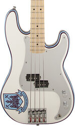 Solid body electric bass Fender Precision Bass Steve Harris (MF) - Olympic white whu fc crest