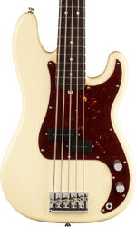 Solid body electric bass Fender American Professional II Precision Bass V (USA, RW) - Olympic white