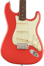 Str shape electric guitar Fender American Vintage II 1961 Stratocaster (USA, RW) - Fiesta red