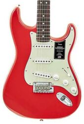 Str shape electric guitar Fender American Professional II Stratocaster Roasted Neck Ltd (USA) - Fiesta red