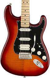 Str shape electric guitar Fender Player Stratocaster HSS Plus Top (MEX, MN) - Aged cherry burst