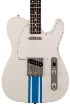 Solid body electric guitar Fender Made in Japan Traditional 60s Telecaster - Olympic white w/ blue competition stripe