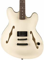 Semi-hollow electric guitar Fender Tom DeLonge Starcaster - Satin Olympic White