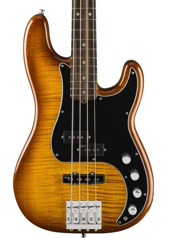 Solid body electric bass Fender American Ultra Precision Bass Ltd (USA, EB) - Tiger's eye