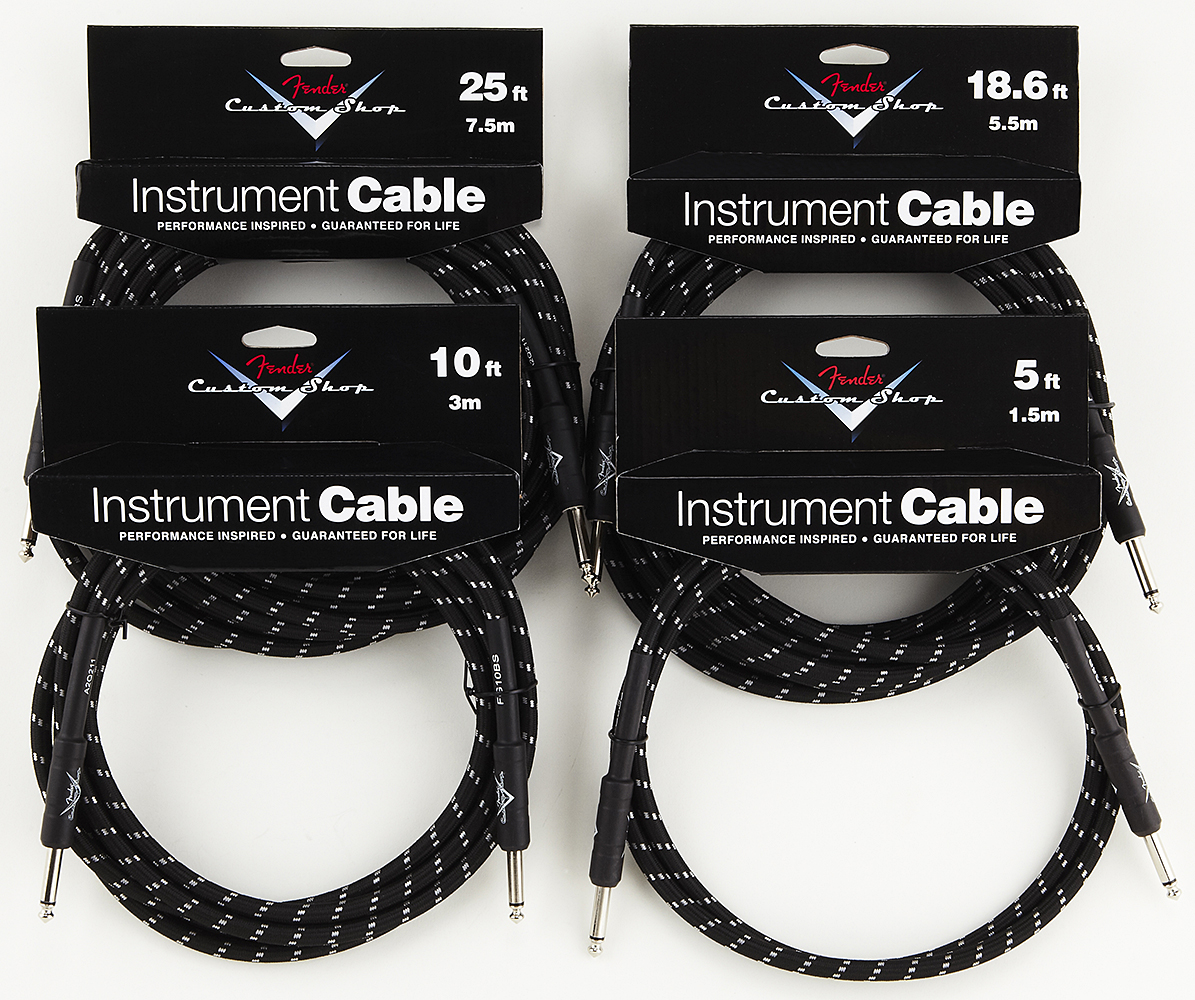 Fender Iinstrument Cable Custom Shop Performance Jacks Droit 18.6ft . 5.6m Black.tweed - Cable - Variation 1