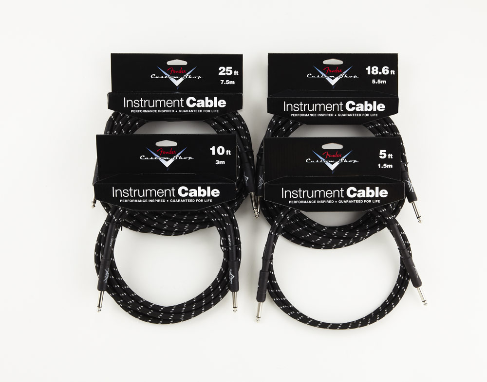 Fender Instrument Cable Custom Shop Performance Jacks Droit 10ft . 3m Black Tweed - Cable - Variation 1