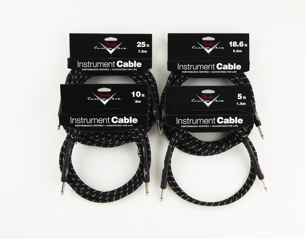 Fender Instrument Cable Custom Shop Performance Jacks Droit 15ft . 4.5m Black Tweed - Cable - Variation 1