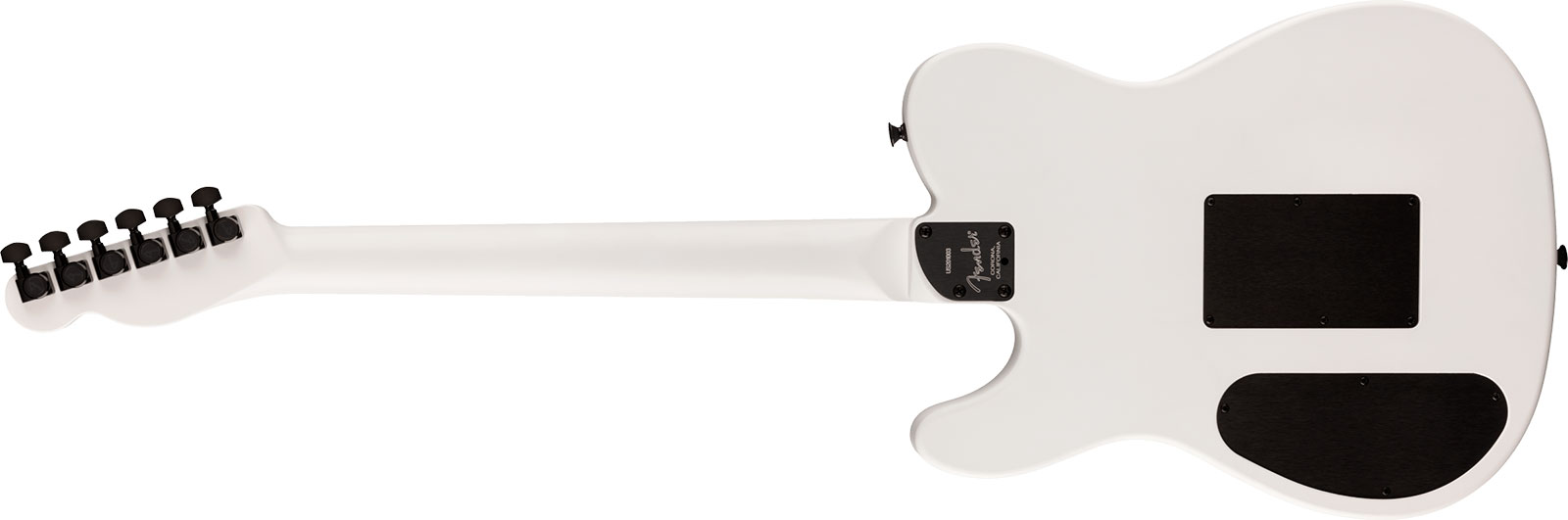 Fender Jack White Triplesonic Acoustasonic Tele Signature - Satin Arctic White With Black Top - Folk guitar - Variation 1