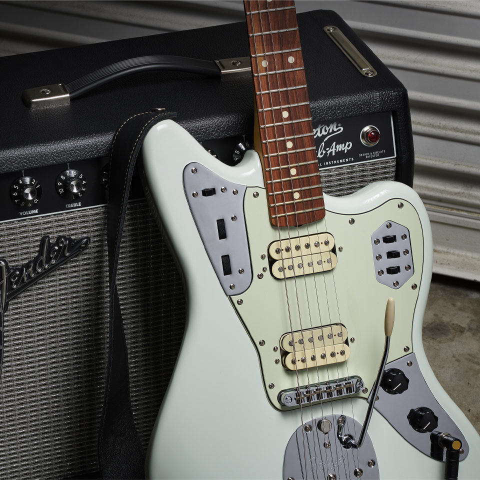 Fender Jaguar 60s Vintera Modified Hh Mex Pf - Sonic Blue - Retro rock electric guitar - Variation 5