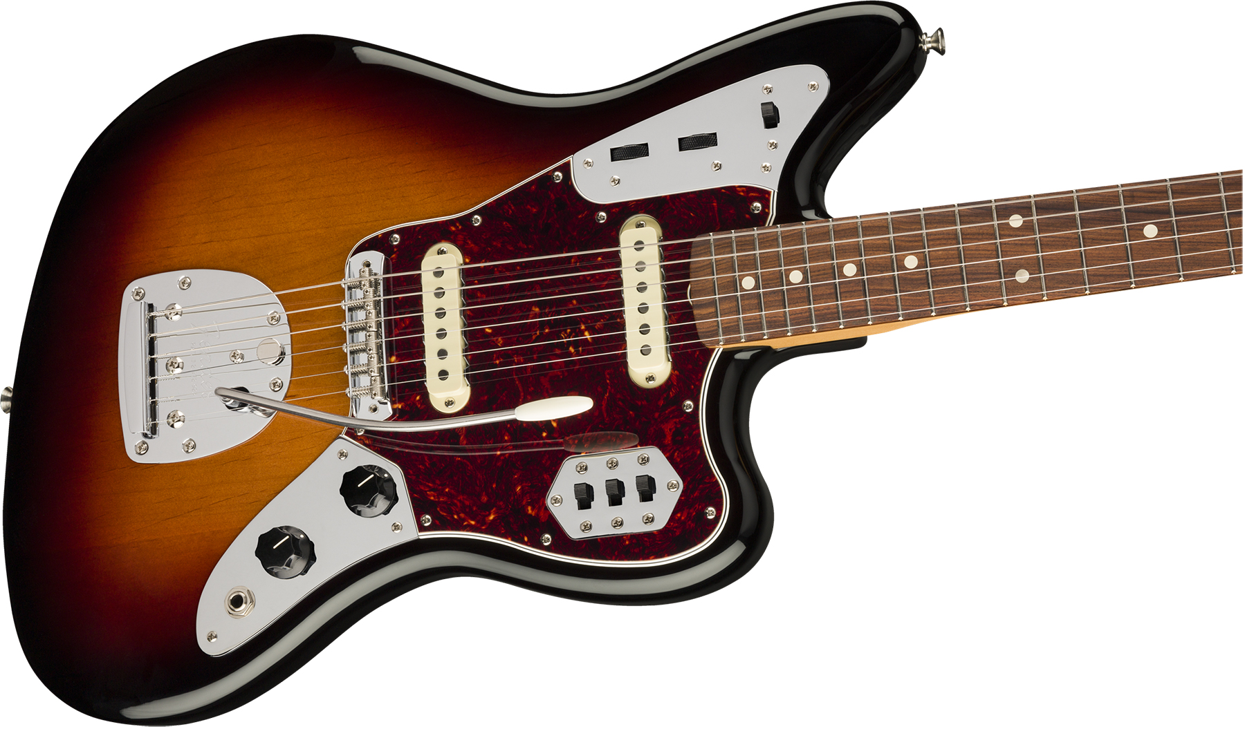 Fender Jaguar 60s Vintera Vintage Mex Pf - 3-color Sunburst - Retro rock electric guitar - Variation 2