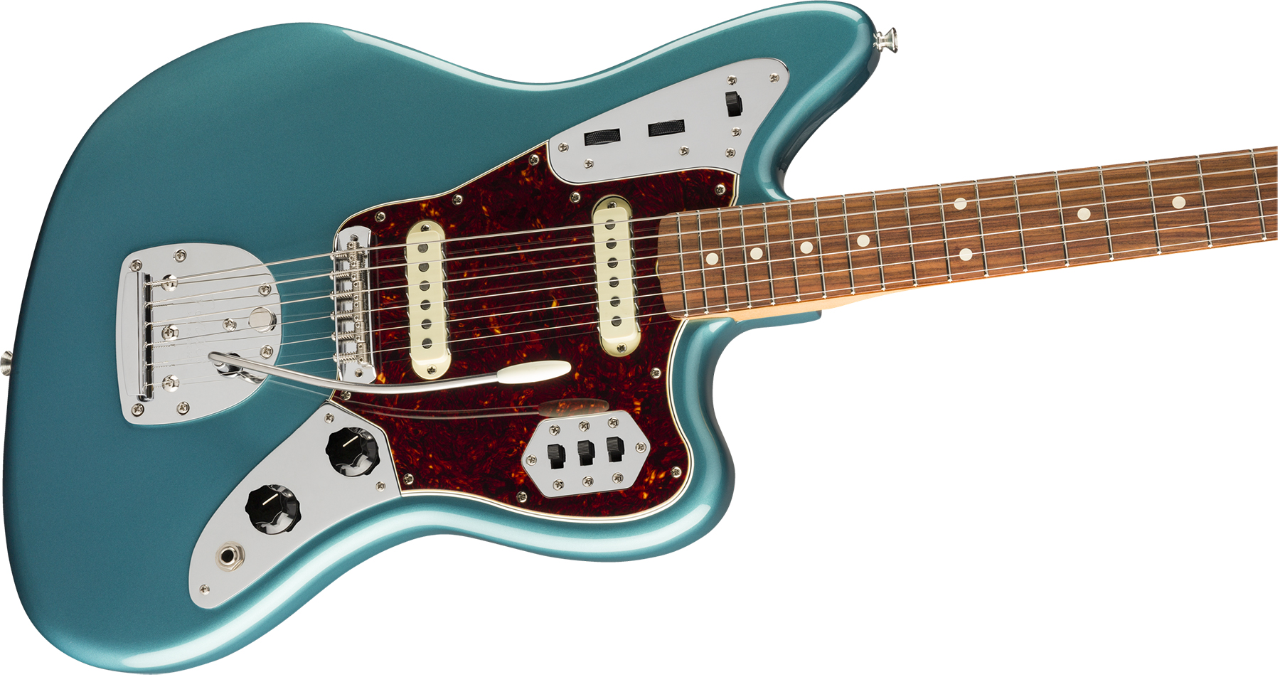 Fender Jaguar 60s Vintera Vintage Mex Pf - Ocean Turquoise - Retro rock electric guitar - Variation 2