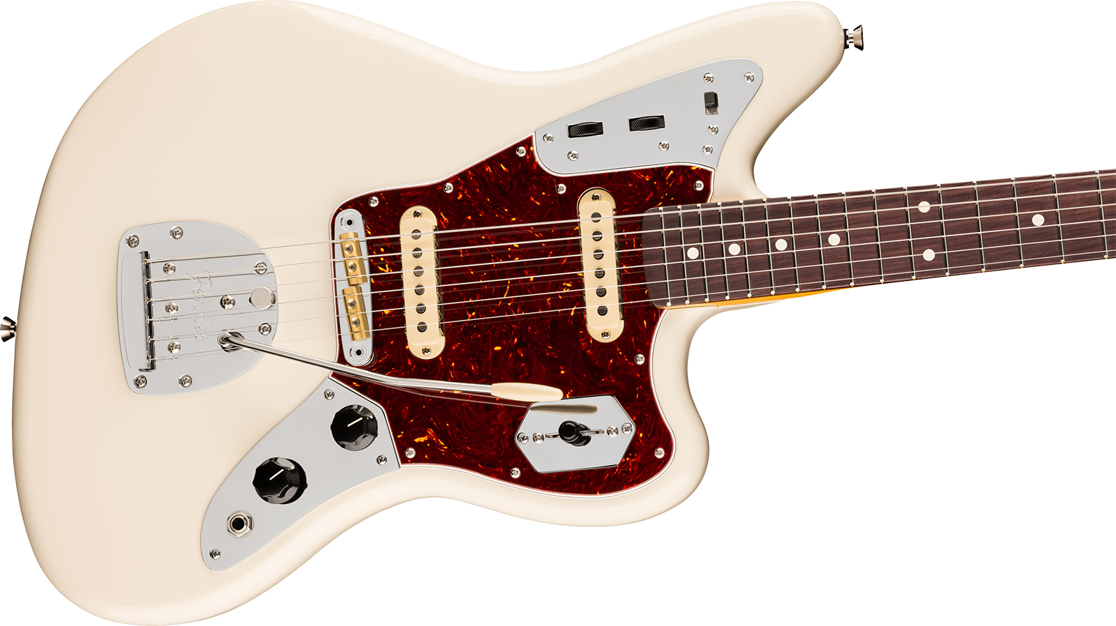 Fender Jaguar American Pro. Usa Shsc 2s Trem Rw - Olympic White - Retro rock electric guitar - Variation 2