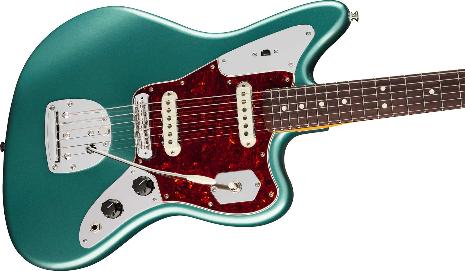 Fender Jaguar Classic American Pro Usa Shsc 2s Trem Rw - Faded Sherwood Green Metallic - Retro rock electric guitar - Variation 2