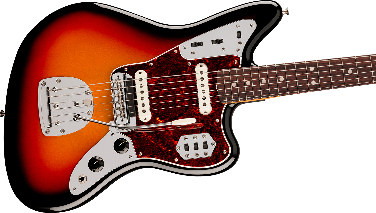Fender Jaguar Mid 60s Vintera 3 Shsc Mex 2s Trem Rw - 3-color Sunburst - Retro rock electric guitar - Variation 2