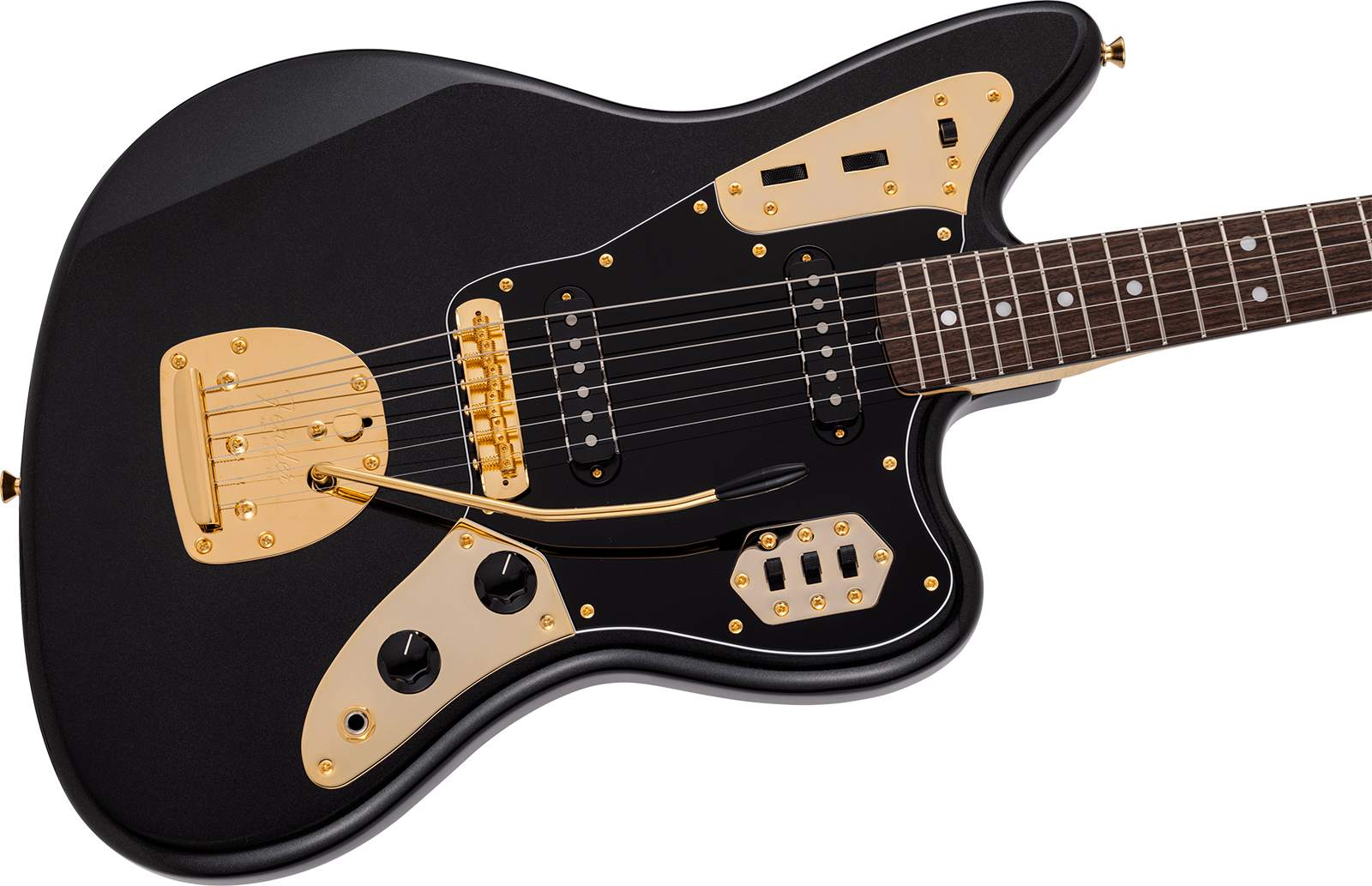 Fender Jaguar Traditional 60s Mij Ltd Jap Shsc 2s Trem Rw - Black Pearl - Retro rock electric guitar - Variation 2
