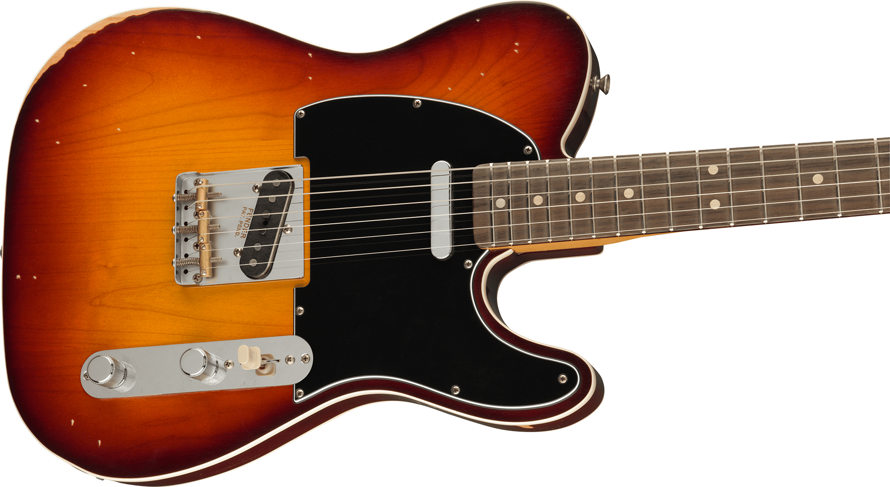 Fender Jason Isbell Tele Custom Signature Rw +housse - Road Worn 3-color Chocolate Burst - Tel shape electric guitar - Variation 2