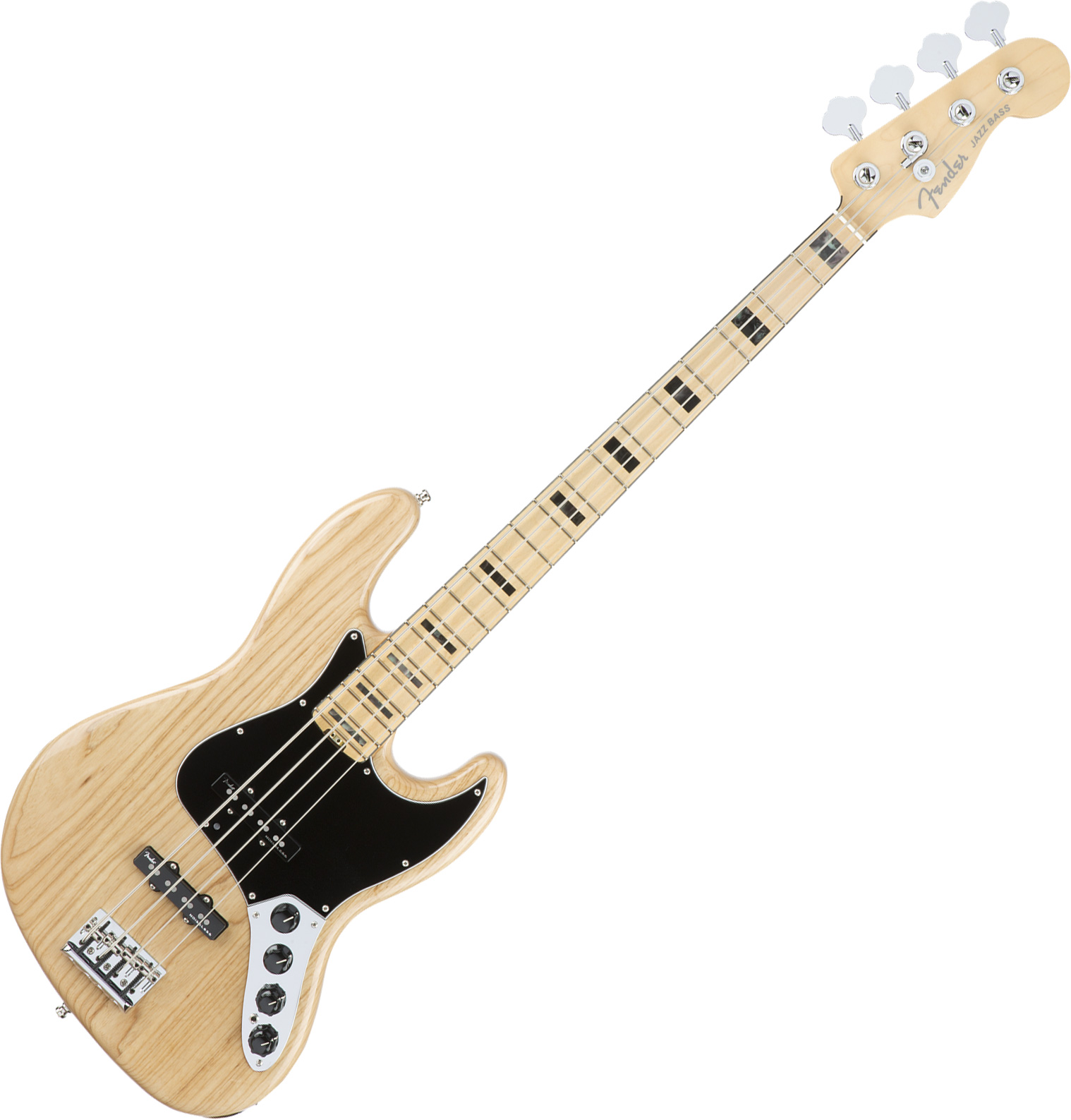 Fender American Elite Jazz Bass Ash Usa Mn Natural Solid Body Electric Bass Natural
