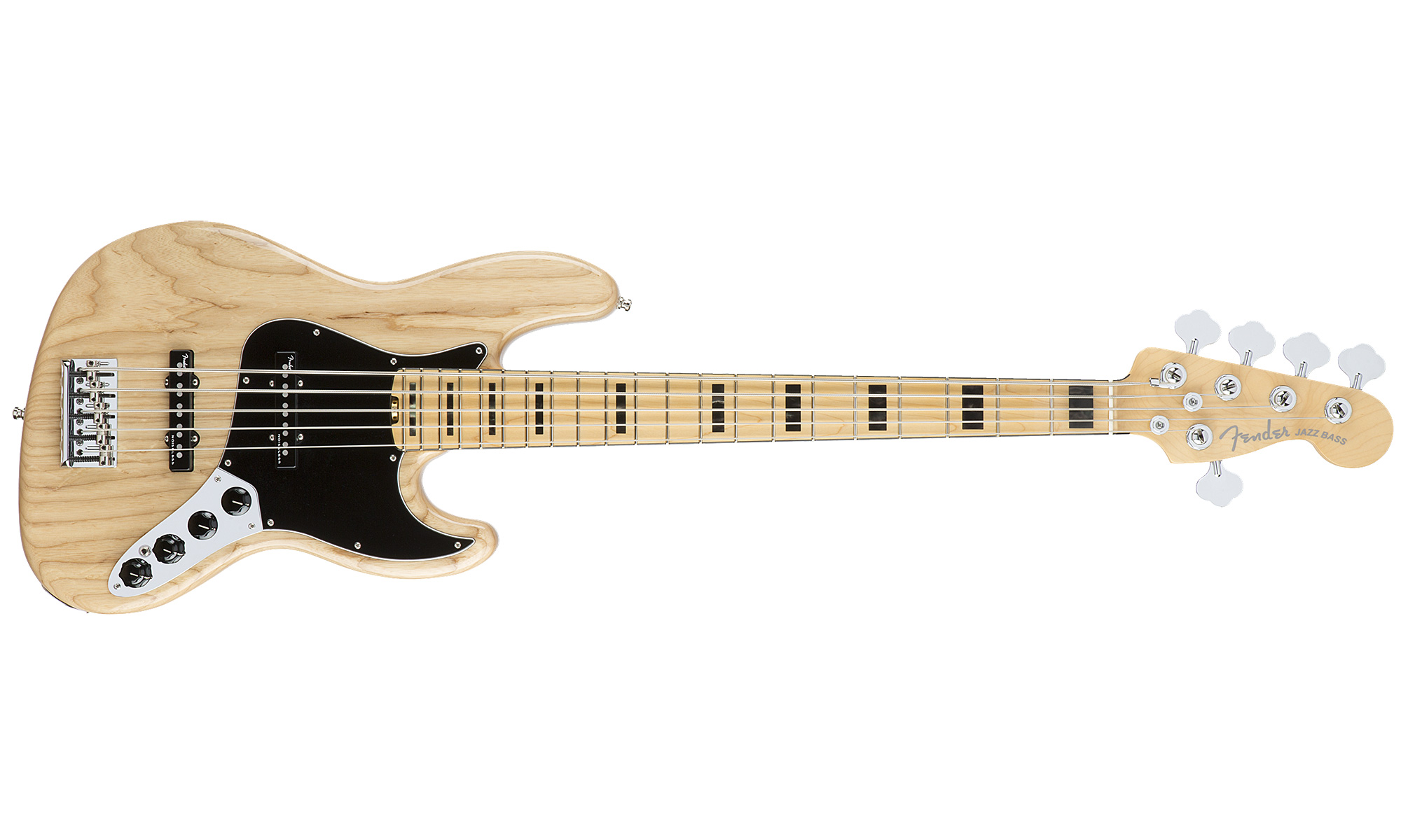 Fender Jazz Bass American Elite V Ash 5 Cordes 2016 (usa, Mn) - Natural - Solid body electric bass - Variation 1