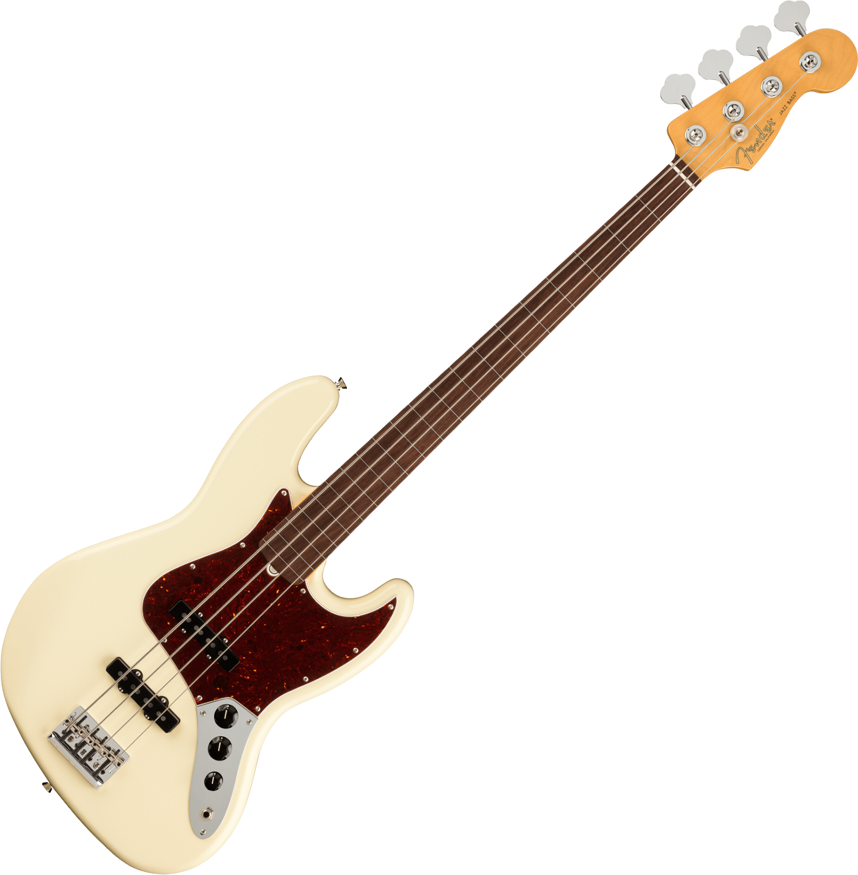 Fender American Professional II Jazz Bass Fretless (USA, RW) - olympic  white Solid body electric bass white