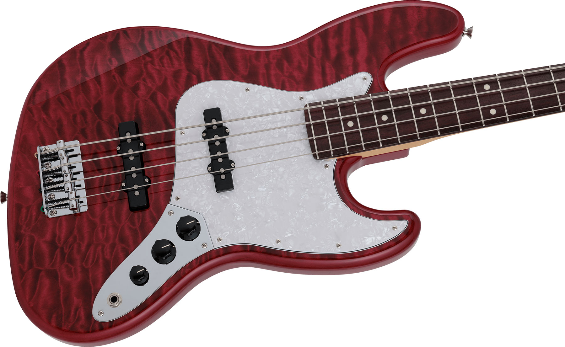 Fender Jazz Bass Hybrid Ii Mij Jap Rw - Quilt Red Beryl - Solid body electric bass - Variation 2