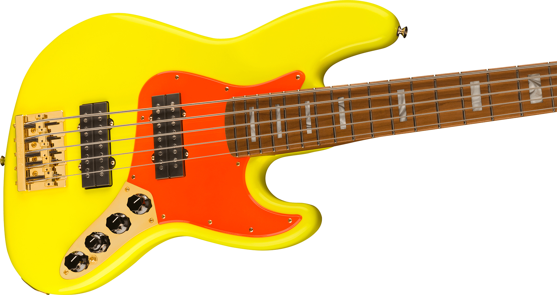 Fender Jazz Bass Mononeon V Mex Signature 5c Active Mn - Neon Yellow - Solid body electric bass - Variation 2