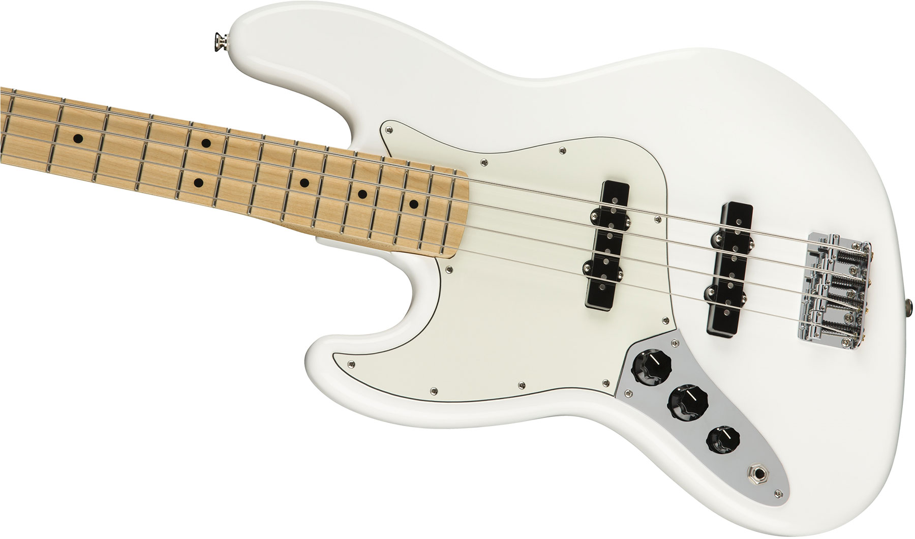 Fender Jazz Bass Player Lh Gaucher Mex Mn - Polar White - Solid body electric bass - Variation 2