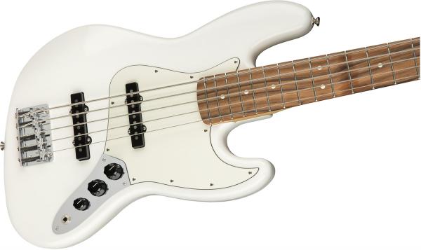 Solid body electric bass Fender Player Jazz Bass V (MEX, PF) - polar white
