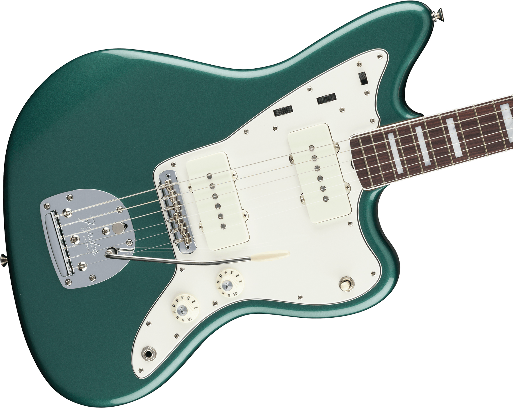 Fender Jazzmaster 1966 American Vintage Ii Usa 2s Trem Rw - Sherwood Green Metallic - Retro rock electric guitar - Variation 2