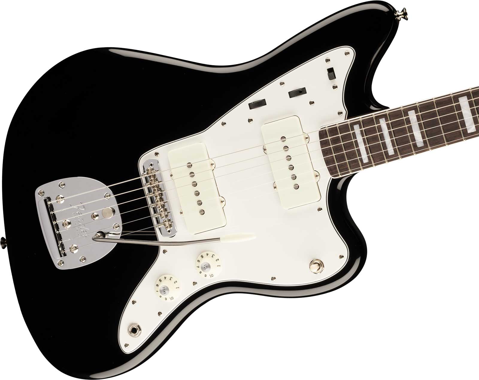 Fender Jazzmaster 1966 American Vintage Ii Usa 2s Trem Rw - Black - Retro rock electric guitar - Variation 2