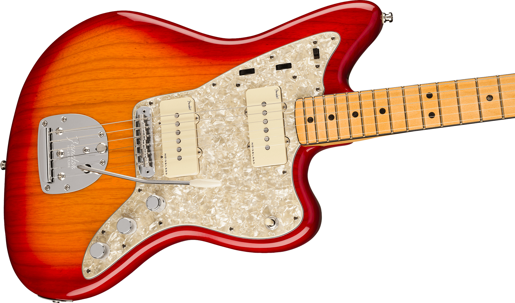 Fender Jazzmaster American Ultra 2019 Usa Mn - Plasma Red Burst - Retro rock electric guitar - Variation 2
