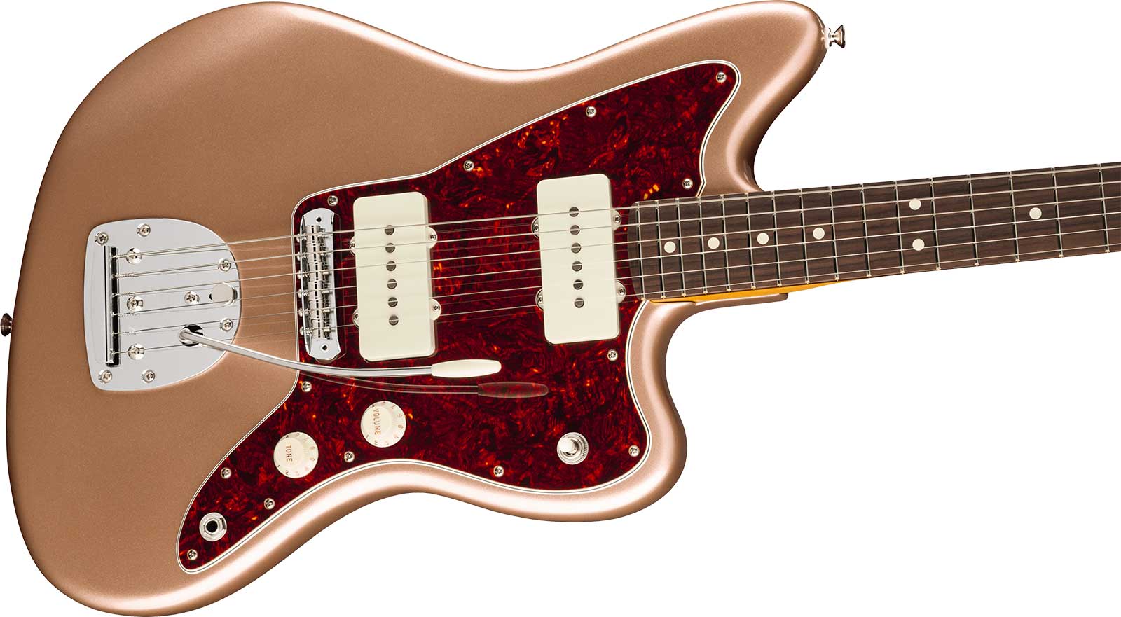 Fender Jazzmaster Classic American Pro Usa 2s Trem Rw - Faded Firemist Gold - Retro rock electric guitar - Variation 2