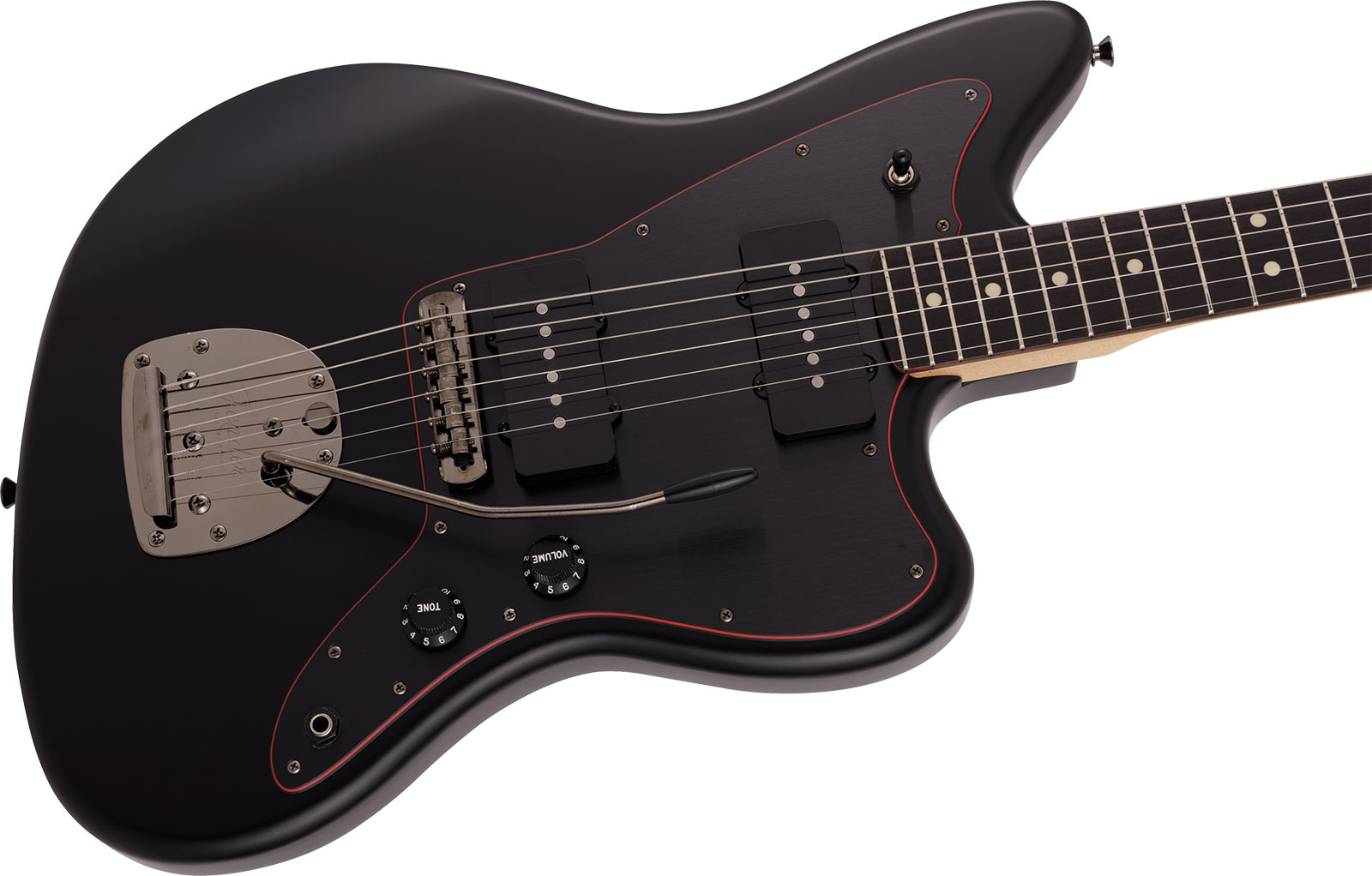 Fender Jazzmaster Hybrid Ii Jap 2s Trem Rw - Satin Black - Retro rock electric guitar - Variation 2