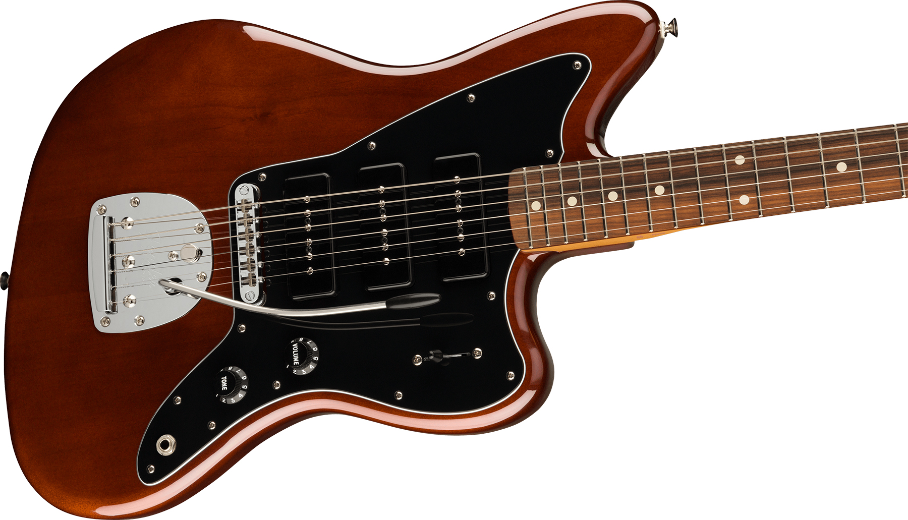 Fender Jazzmaster Noventa Mex Sss Pf +housse - Walnut - Retro rock electric guitar - Variation 2