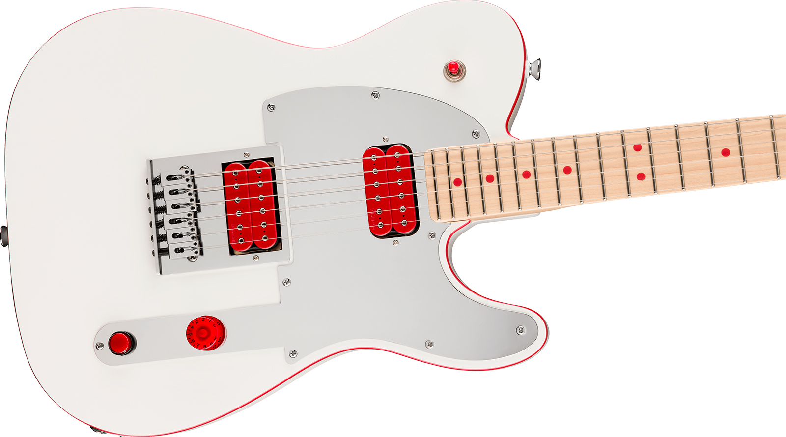 Fender John Five Tele Ghost Signature Ind 2h Dimarzio Ht Mn - White - Signature electric guitar - Variation 2