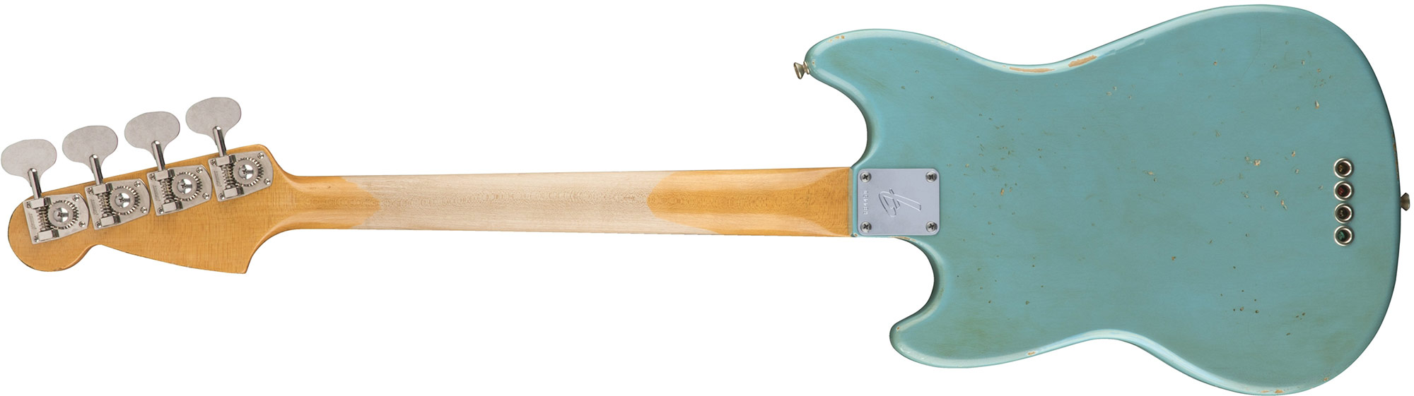 Fender Justin Meldal-johnsen Jmj Mustang Bass Road Worn Mex Rw - Faded Daphne Blue - Electric bass for kids - Variation 1