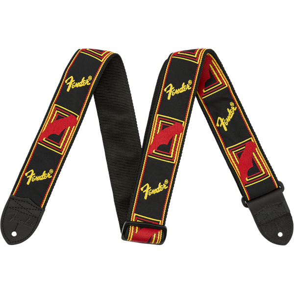 Fender Monogrammed Strap Black/Yellow/Red Guitar strap