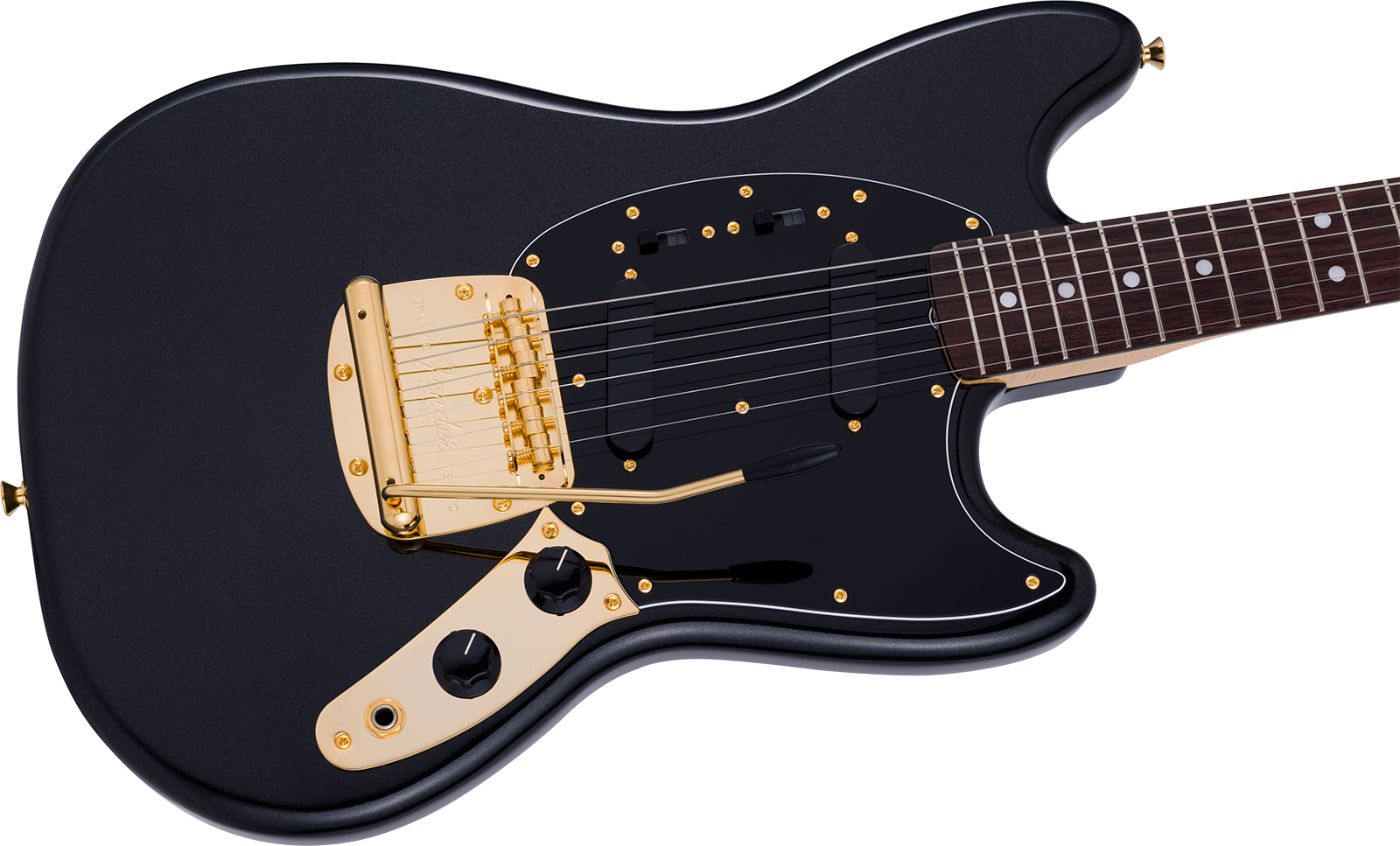 Fender Mustang 60s Traditional Mij Ltd Jap Shsc 2s Trem Rw - Black Pearl - Retro rock electric guitar - Variation 2
