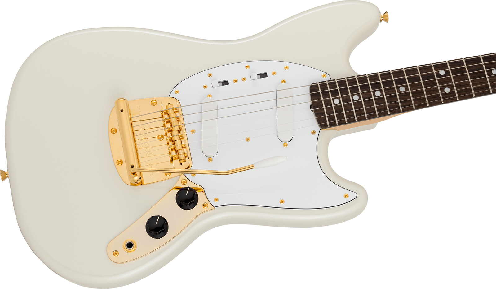 Fender Mustang 60s Traditional Mij Ltd Jap Shsc 2s Trem Rw - White Pearl - Retro rock electric guitar - Variation 2