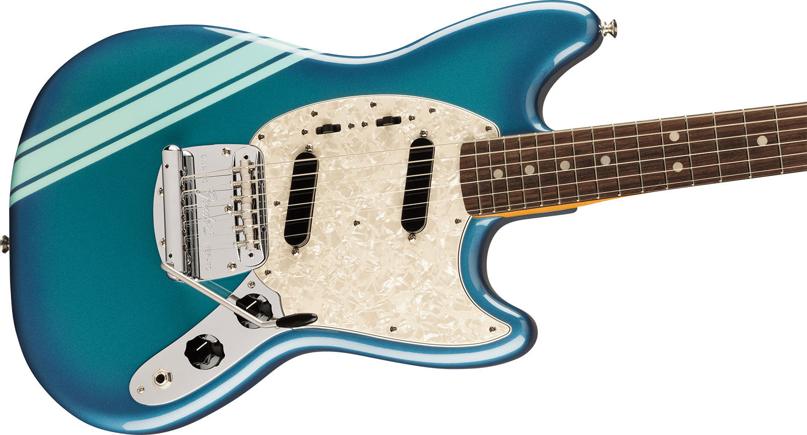 Fender Mustang 70s Competition Vintera 2 Mex 2s Trem Rw - Competition Blue - Retro rock electric guitar - Variation 2