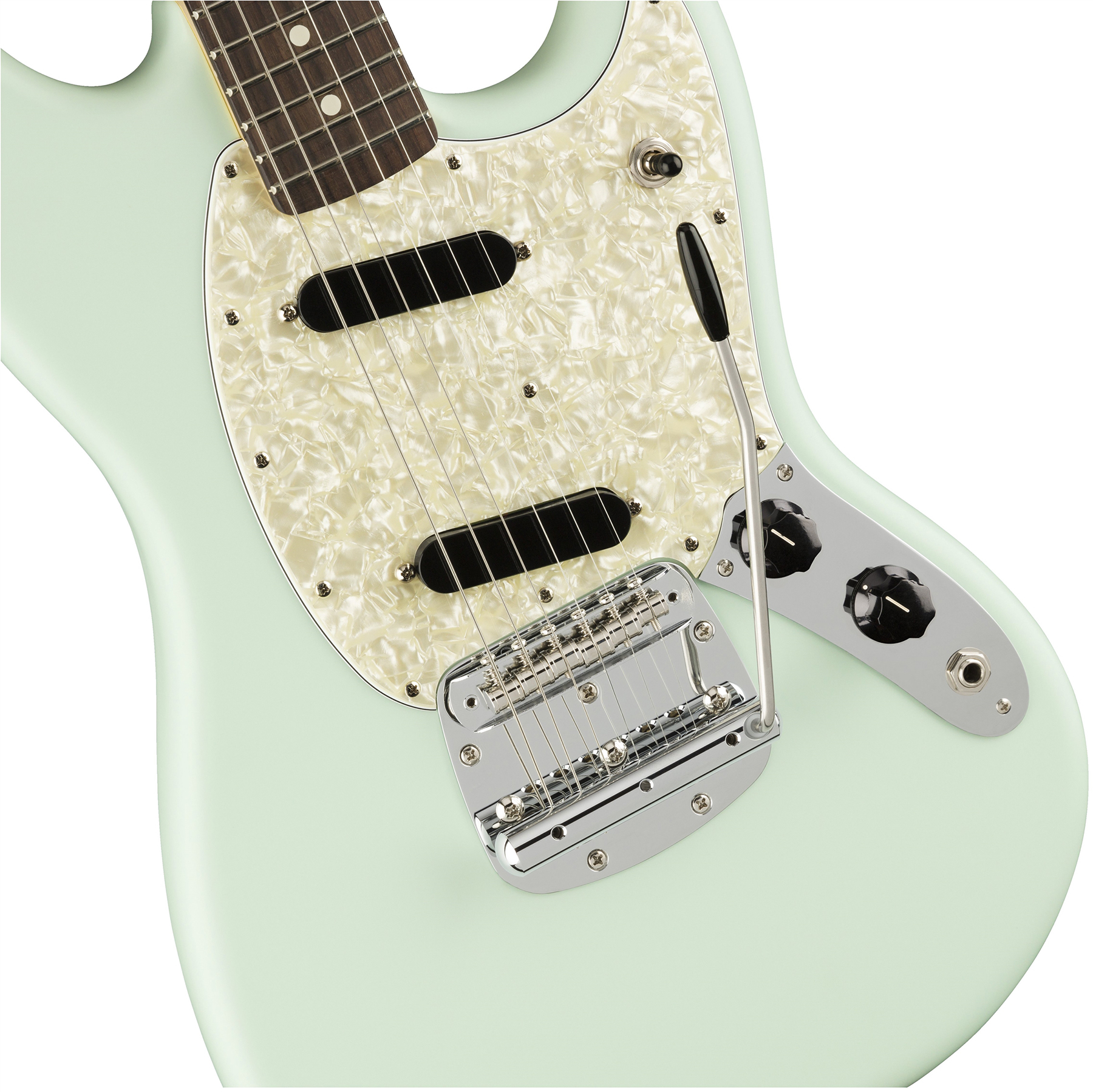 Fender Mustang American Performer Usa Ss Rw - Satin Sonic Blue - Double cut electric guitar - Variation 2