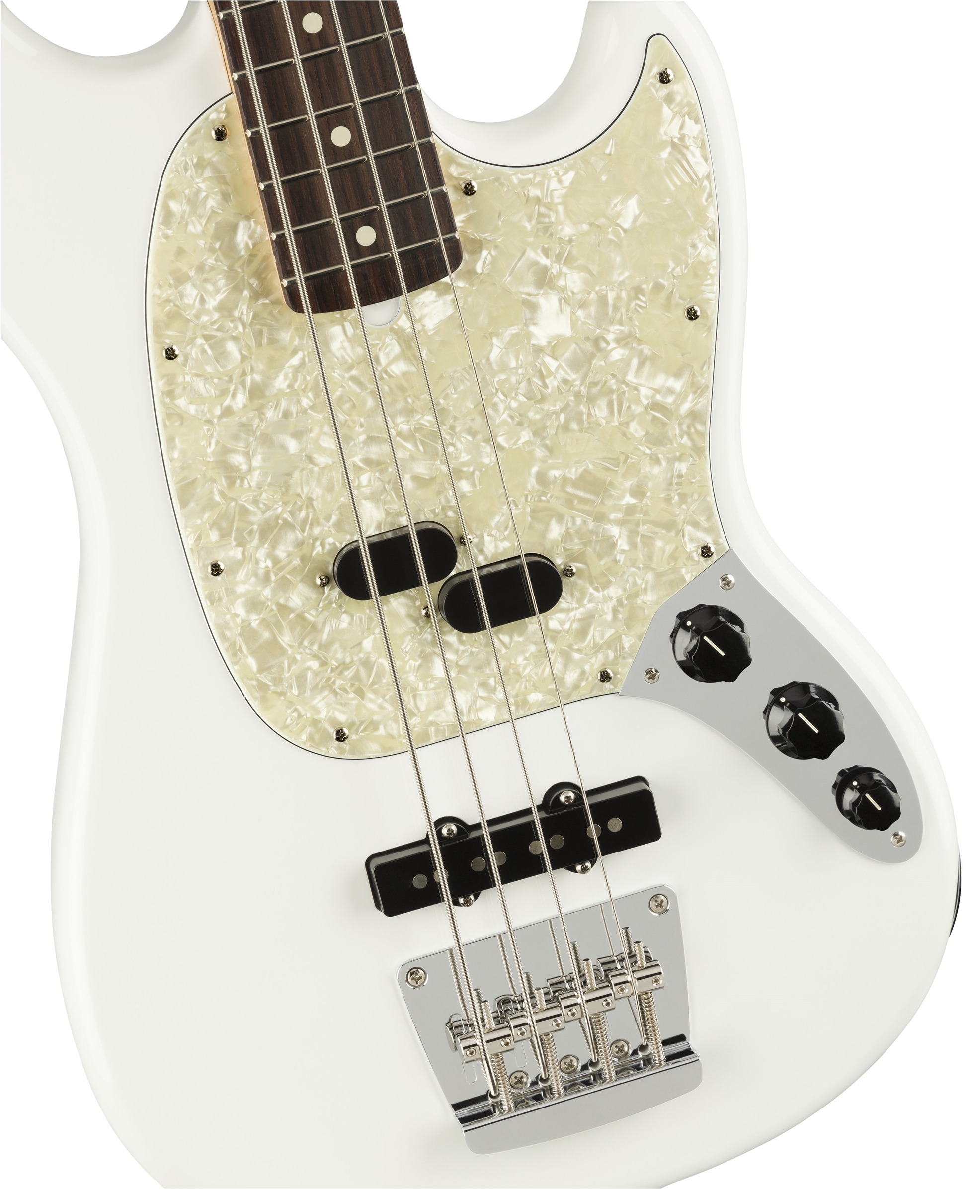 Fender Mustang Bass American Performer Usa Rw - Arctic White - Electric bass for kids - Variation 1